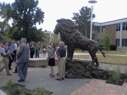 12 foot bronze lion statue unveiled on the MSSU campus - FOX 14 TV ...